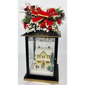 Bradford Exchange Thomas Kinkade Believe Lighted Christmas Lantern Holiday Decor